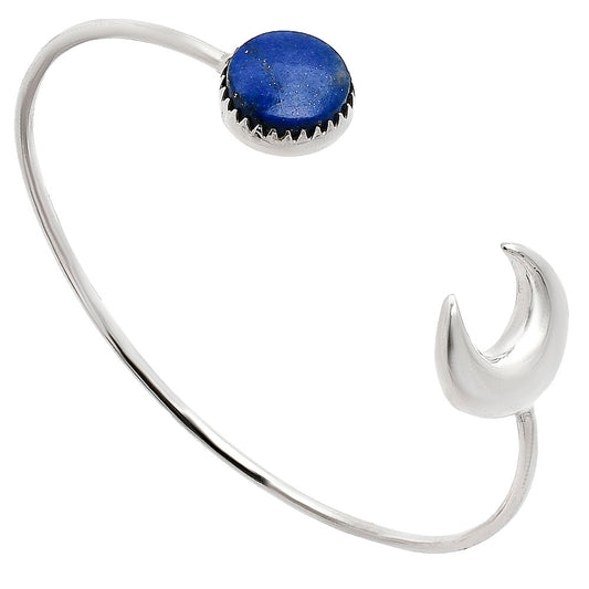 Premium Crescent Moon - Lapis Lazuli Cuff Bangle Bracelet B-1046 42-EB10470