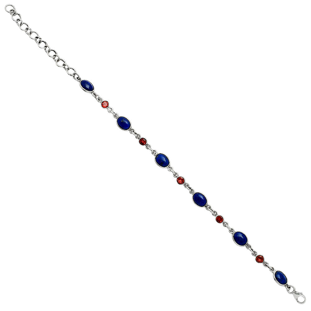Premium Quality Lapis Lazuli - Afghanistan & Garnet Bracelet B-1006 42-EB10494