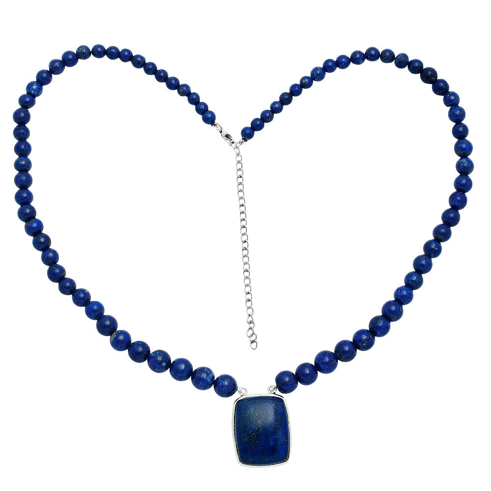 Premium Quality Lapis Lazuli - Afghanistan Beaded Necklace N-1027 42-EN10134