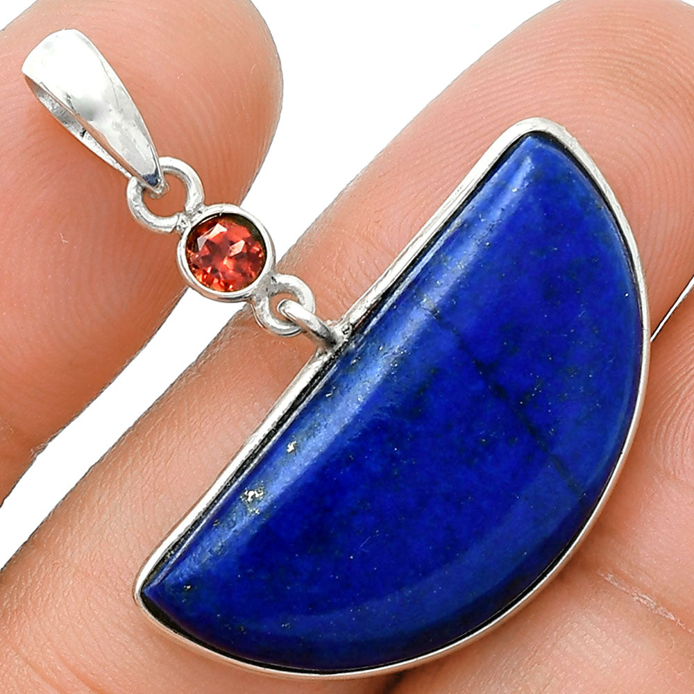 Premium Quality Lapis Lazuli & Garnet Pendant Earrings Set T-1010 42-ET10120