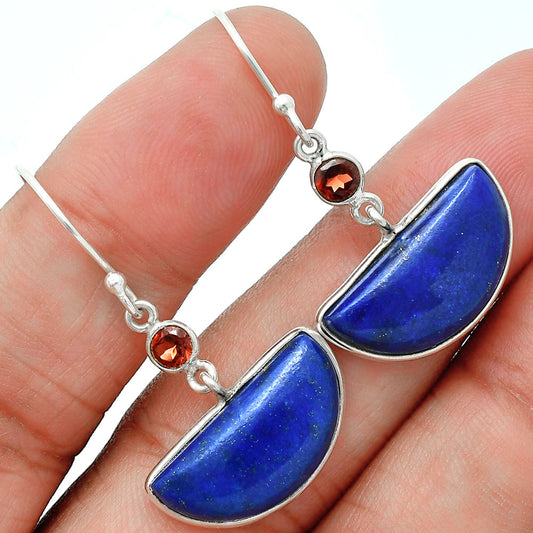 Premium Quality Lapis Lazuli & Garnet Pendant Earrings Set T-1010 42-ET10120