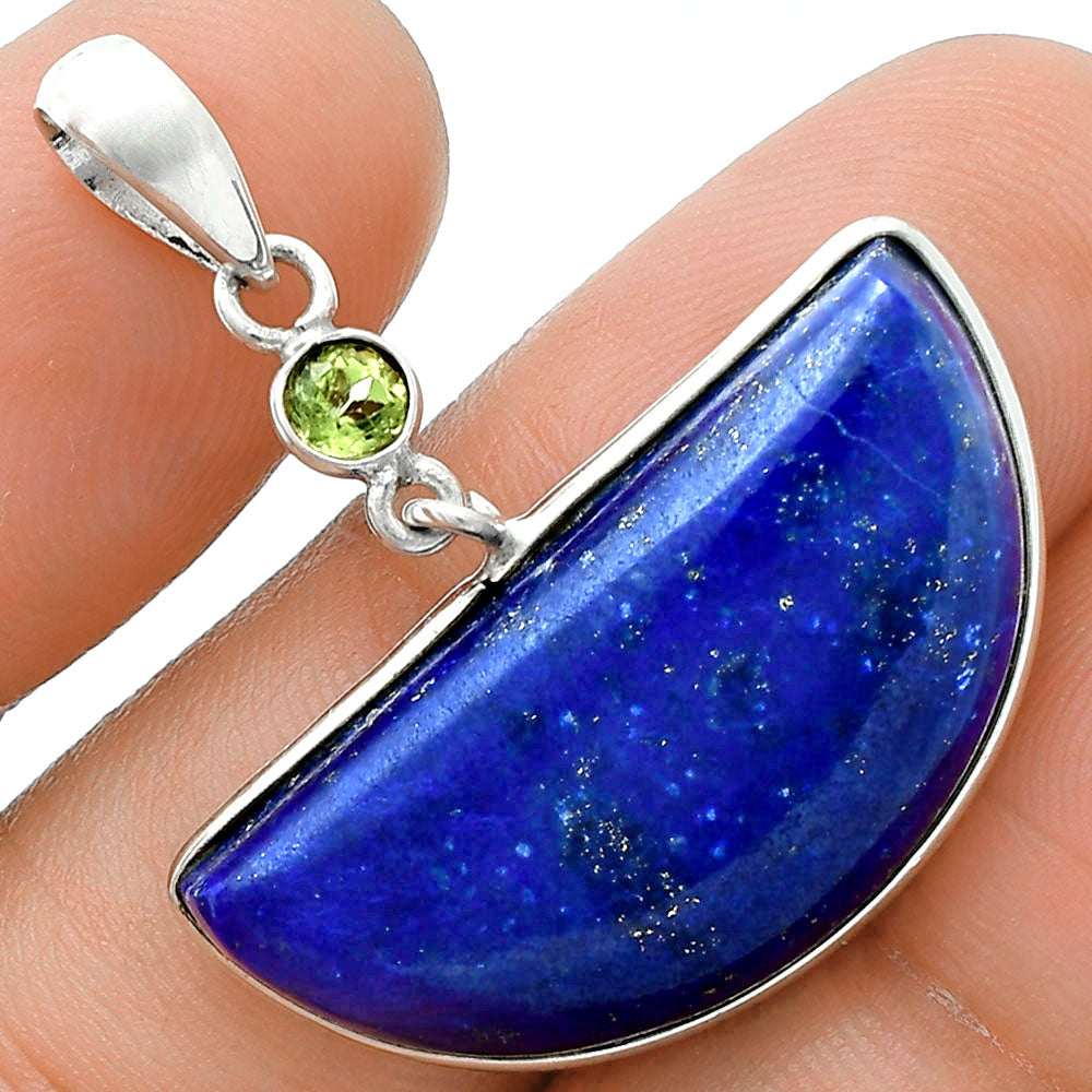 Premium Quality Lapis Lazuli & Peridot Pendant Earrings Set T-1010 42-ET10121