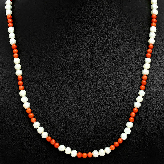 Premium Quality Pearl & Coral Beaded Necklace N-1025 43-EN10136