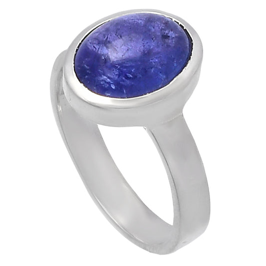 Natural Tanzanite Cab Ring size-6 R-1004 44-ER13842