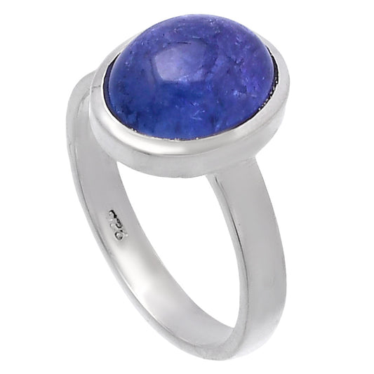 Natural Tanzanite Cab Ring size-8 R-1004 44-ER13852