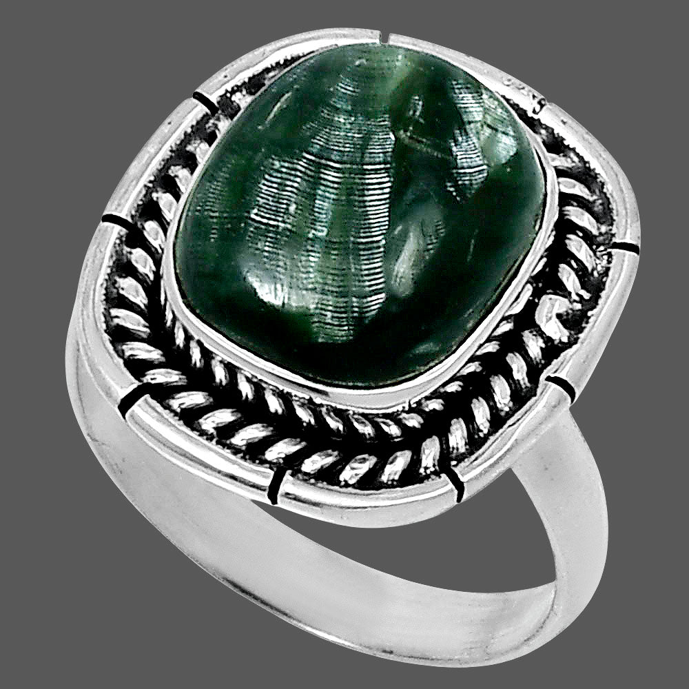 Premium Quality Russian Seraphinite Ring size-7 R-1728 47-ER13934