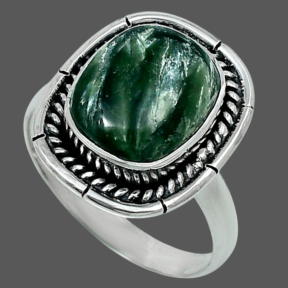 Premium Quality Russian Seraphinite Ring size-8 R-1728 47-ER13940