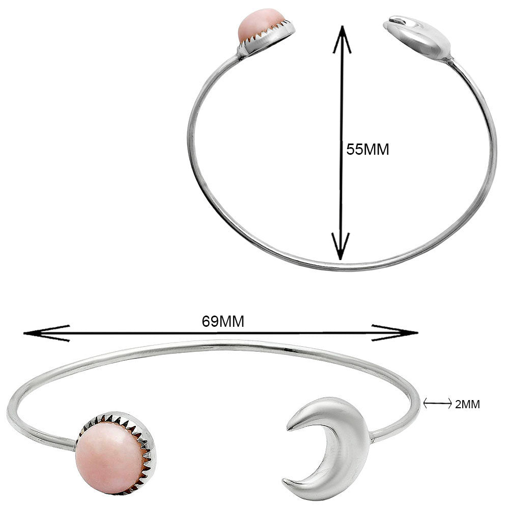 Premium Quality Pink Opal - Australia Cuff Bangle Bracelet B-1046 48-EB10515