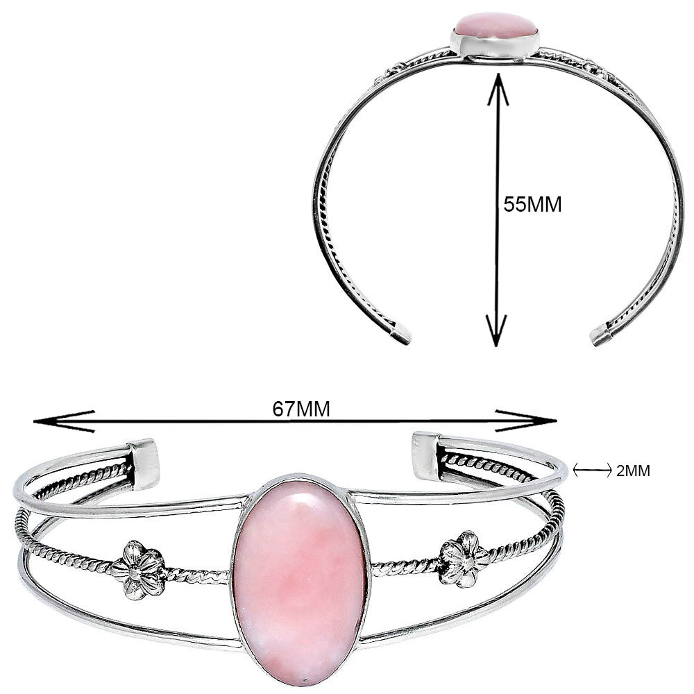 Premium Quality Pink Opal - Australia Cuff Bangle Bracelet B-1012 48-EB10516