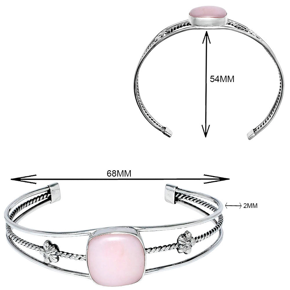 Premium Quality Pink Opal - Australia Cuff Bangle Bracelet B-1012 48-EB10517