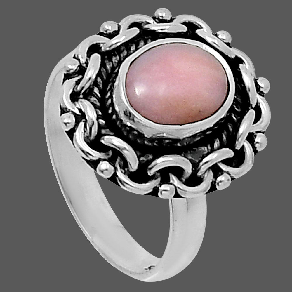 Premium Quality Natural Pink Opal Ring size-6 R-1667 48-ER14013