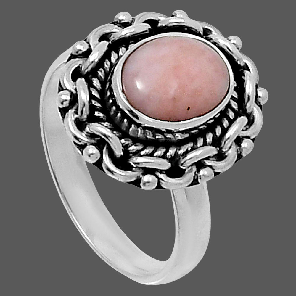 Premium Quality Natural Pink Opal Ring size-7 R-1667 48-ER14015