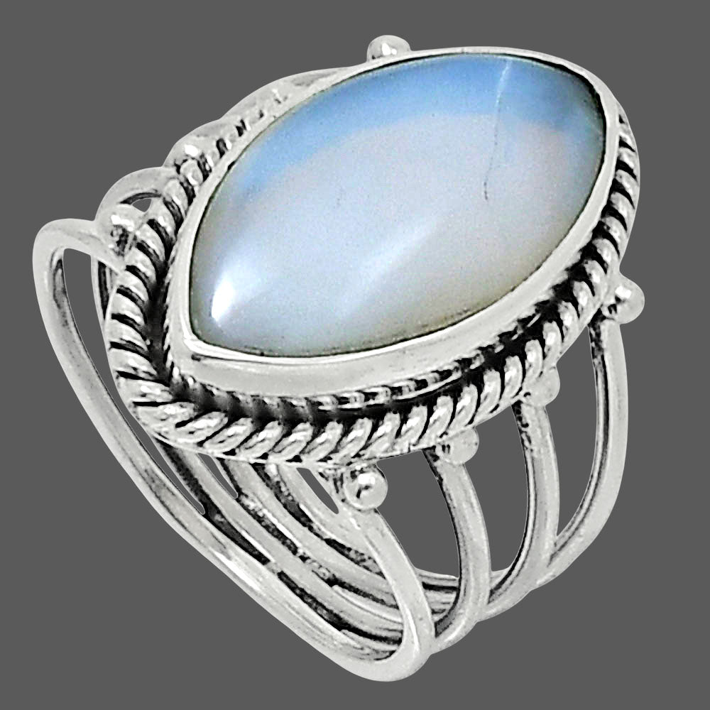 Premium Quality Natural White Opal Ring size-7 R-1010 50-ER14145