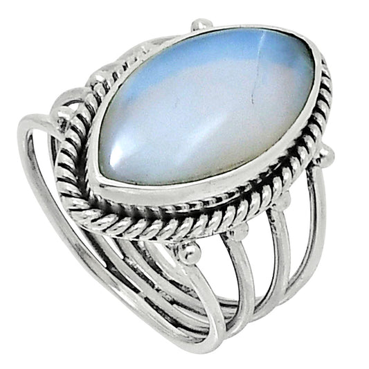 Premium Quality Natural White Opal Ring size-7 R-1010 50-ER14145