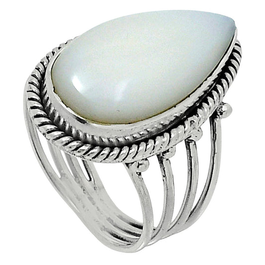Premium Quality Natural White Opal Ring size-8 R-1010 50-ER14147