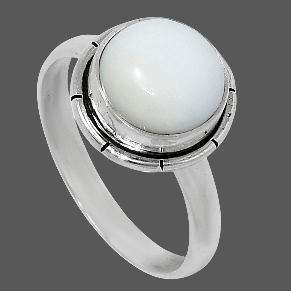 Natural White Opal Ring size-9 R-1011 50-ER14789