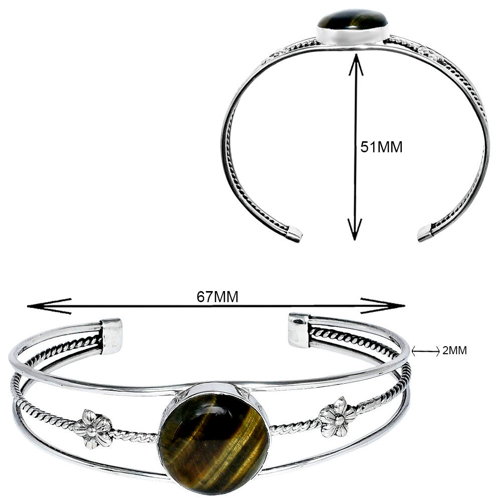 Premium Quality Blue Tiger Eye Cuff Bangle Bracelet B-1012 51-EB10528