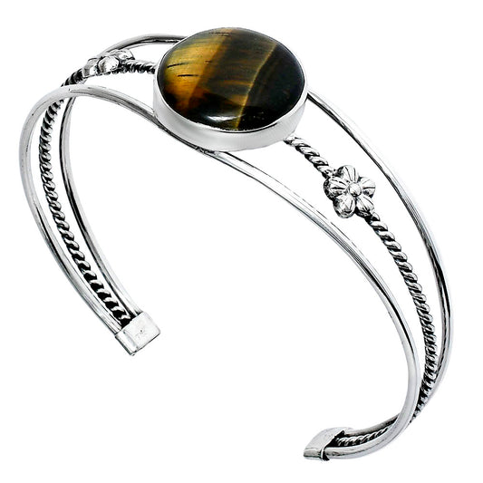 Premium Quality Blue Tiger Eye Cuff Bangle Bracelet B-1012 51-EB10529