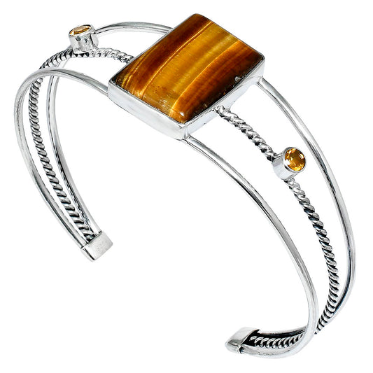 Premium Tiger Eye & Citrine Cuff Bangle Bracelet B-1011 51-EB10540