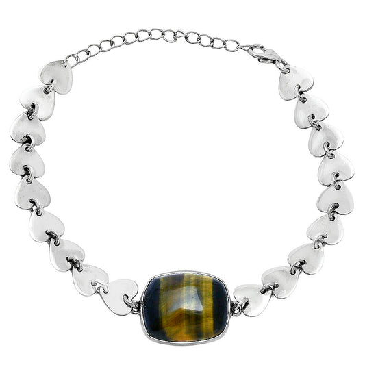 Premium Heart - Blue Tiger Eye Bracelet B-1044 51-EB10542