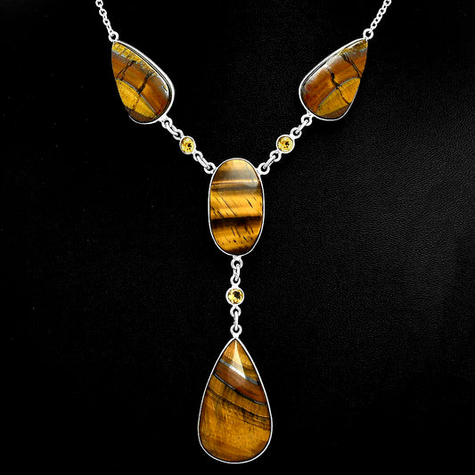 Premium Quality Tiger Eye - Africa & Citrine Necklace N-1023 51-EN10142