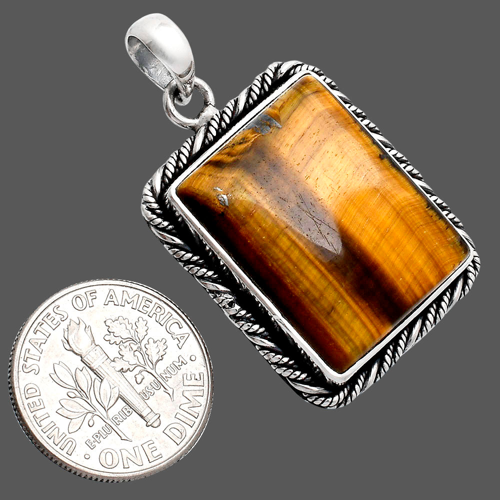 Premium Quality Natural Tiger Eye Pendant P-1074 51-EP10411
