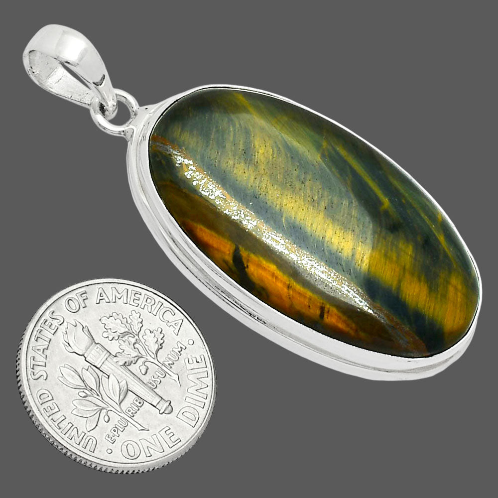 Premium Quality Blue Tiger Eye Pendant P-1124 51-EP10415