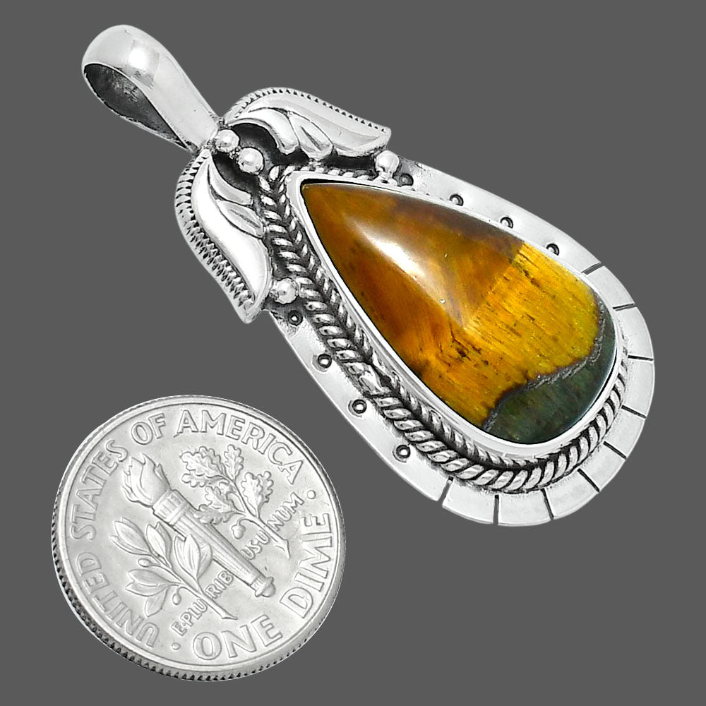 Premium Quality Tiger Eye - Africa Pendant P-1568 51-EP10419