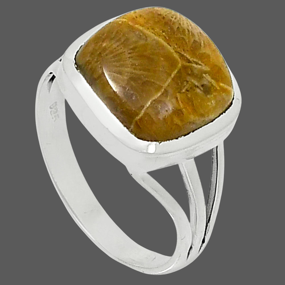Premium Quality Flower Fossil Coral Ring size-9 R-1006 52-ER14295