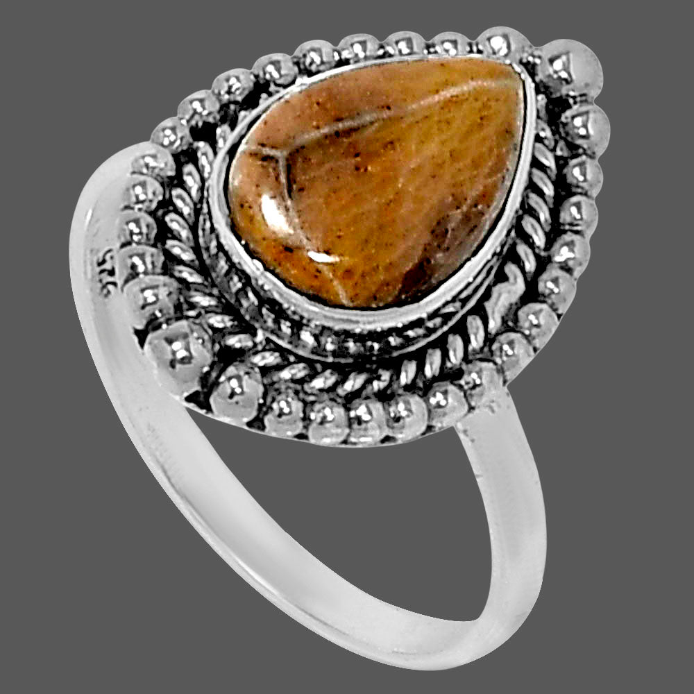 Premium Quality Flower Fossil Coral Ring size-9 R-1154 52-ER14325