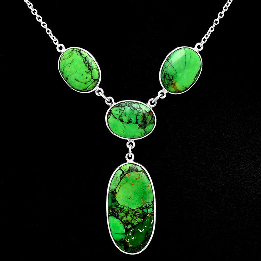 Premium Quality Green Matrix Turquoise Necklace N-1013 53-EN10150