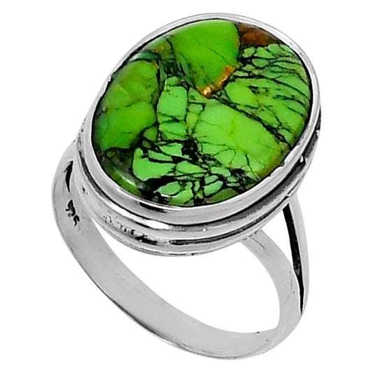 Premium Green Matrix Turquoise Ring size-7 R-1008 53-ER14346