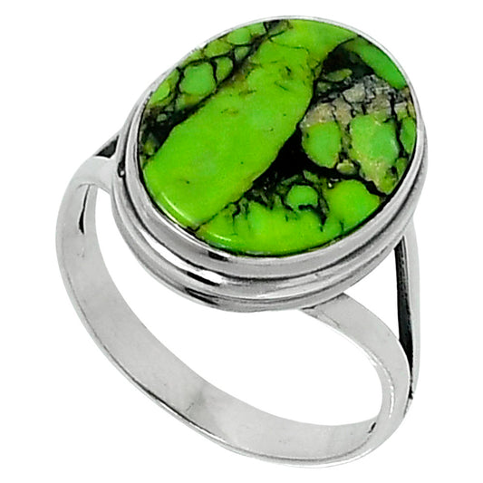 Premium Green Matrix Turquoise Ring size-8 R-1008 53-ER14351