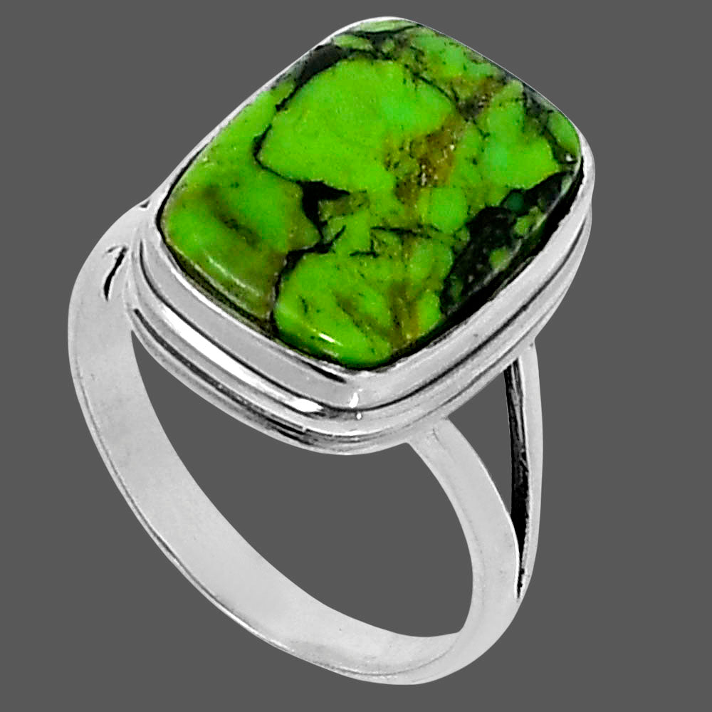 Premium Green Matrix Turquoise Ring size-8 R-1008 53-ER14353