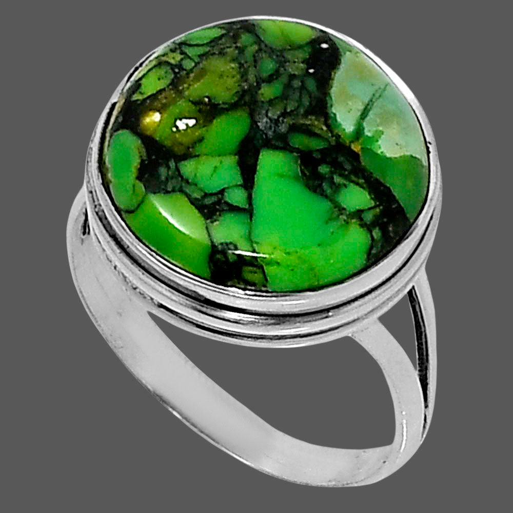 Premium Green Matrix Turquoise Ring size-9 R-1008 53-ER14355