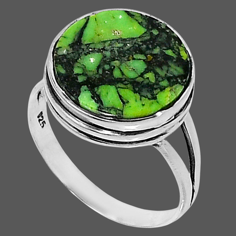 Premium Green Matrix Turquoise Ring size-9 R-1008 53-ER14356