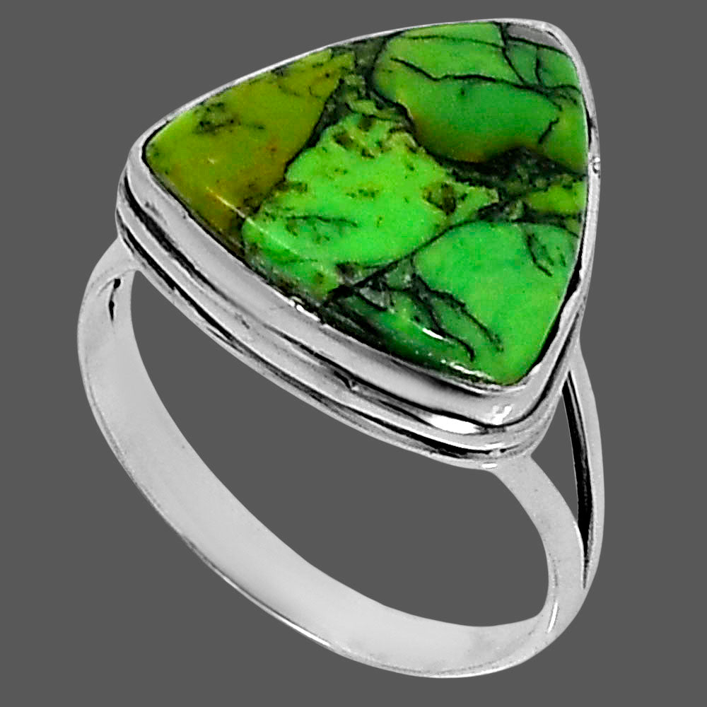 Premium Green Matrix Turquoise Ring size-9 R-1008 53-ER14359