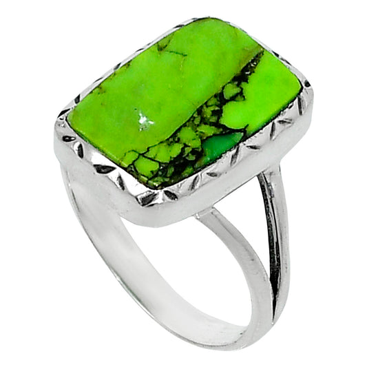 Premium Green Matrix Turquoise Ring size-7 R-1074 53-ER14368