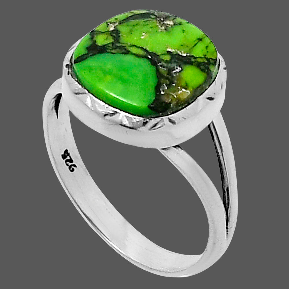 Premium Green Matrix Turquoise Ring size-8 R-1074 53-ER14369