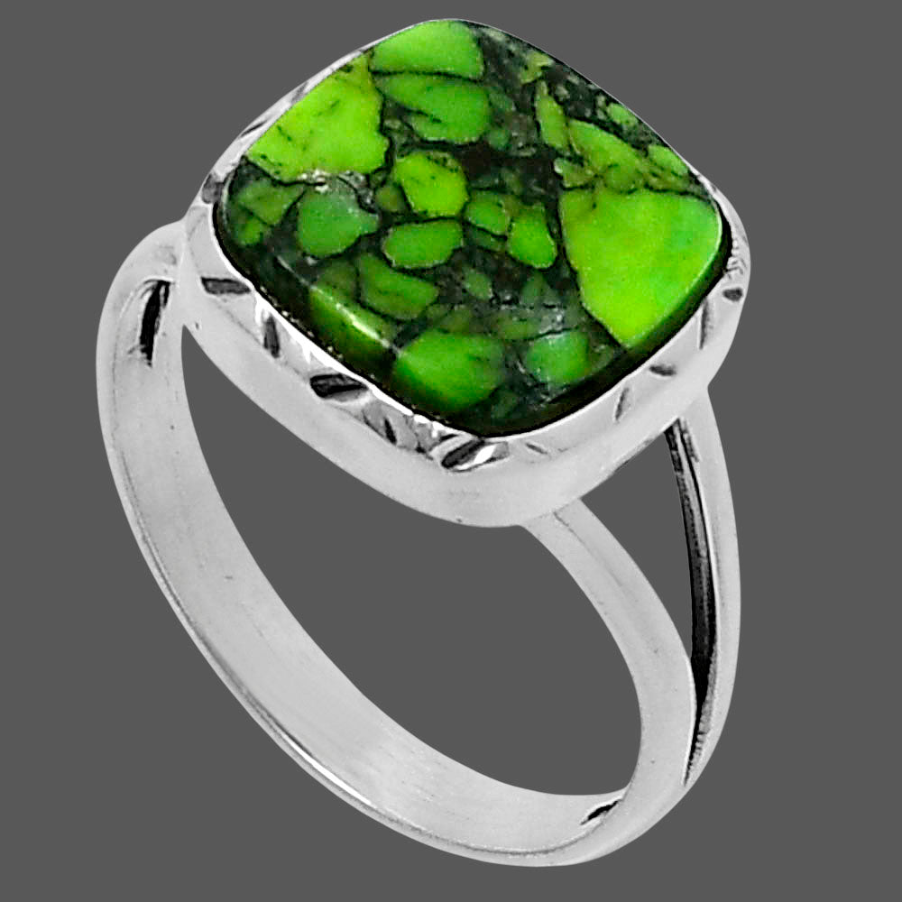 Premium Green Matrix Turquoise Ring size-8 R-1074 53-ER14370