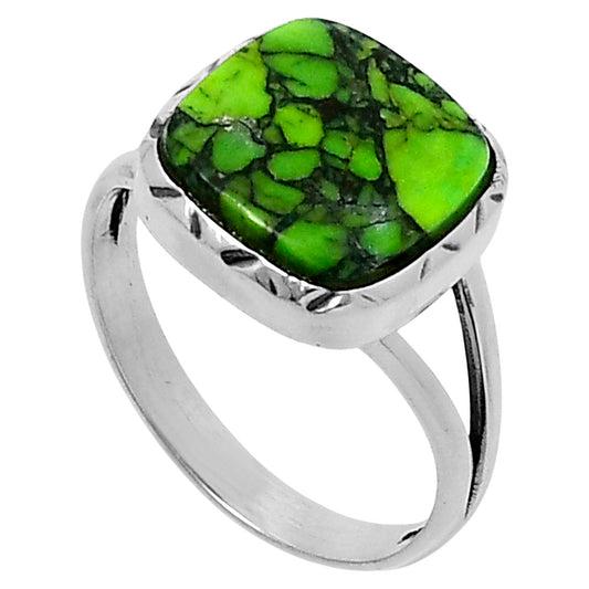 Premium Green Matrix Turquoise Ring size-8 R-1074 53-ER14370