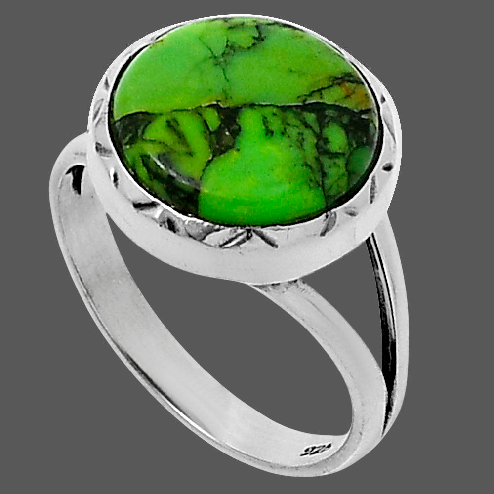 Premium Green Matrix Turquoise Ring size-8 R-1074 53-ER14373
