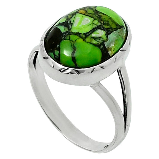 Premium Green Matrix Turquoise Ring size-9 R-1074 53-ER14379