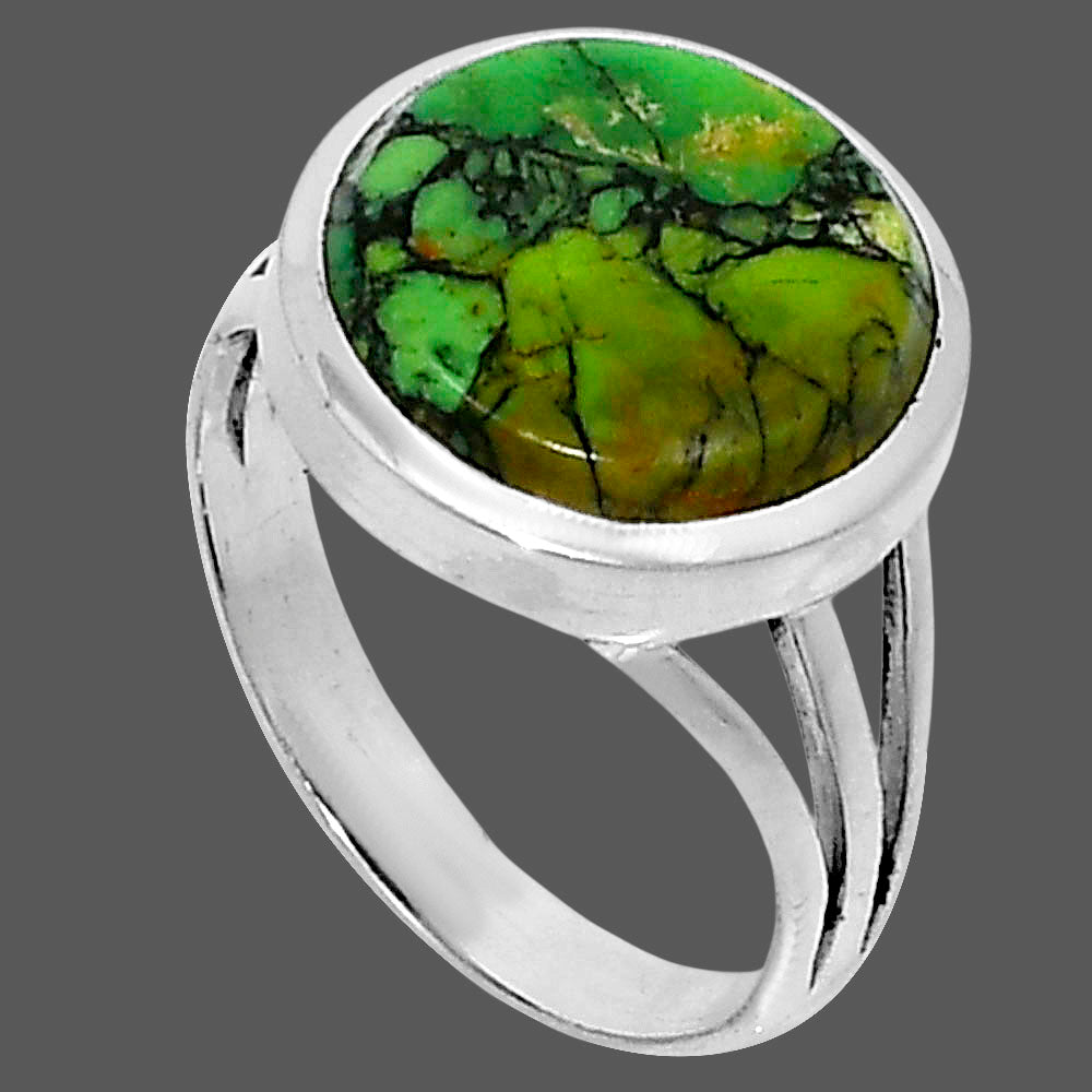 Premium Green Matrix Turquoise Ring size-8 R-1006 53-ER14394