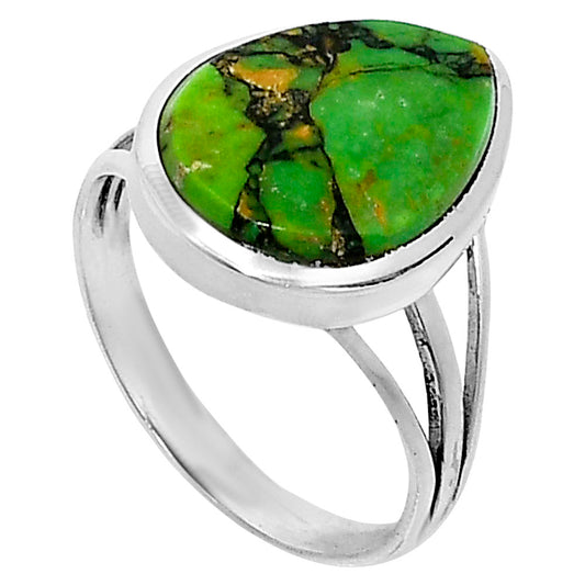 Premium Green Matrix Turquoise Ring size-9 R-1006 53-ER14397