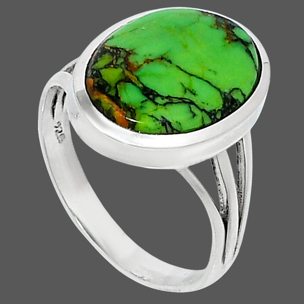 Premium Green Matrix Turquoise Ring size-9 R-1006 53-ER14399