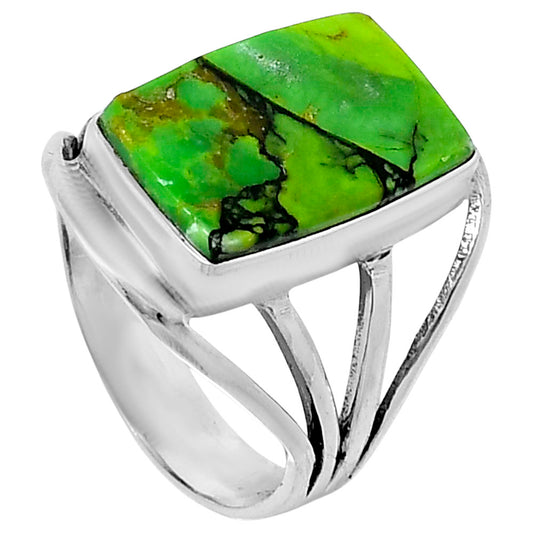 Premium Green Matrix Turquoise Ring size-9 R-1219 53-ER14420