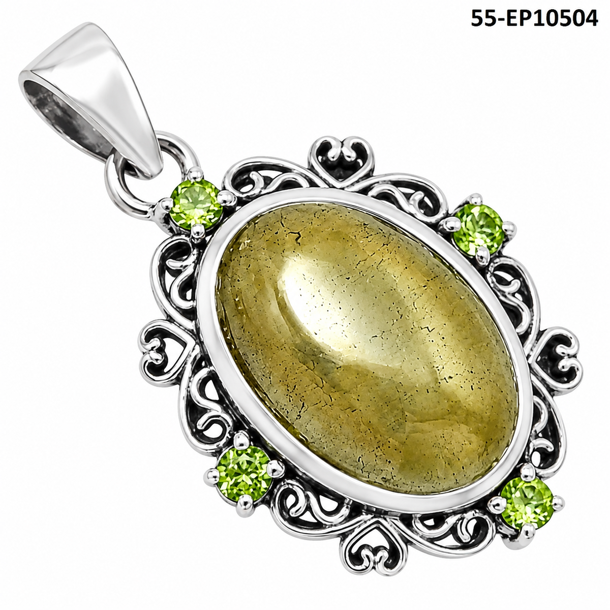 Premium Apache Gold Healer's Gold & Peridot Pendant P-1743 55-EP10504