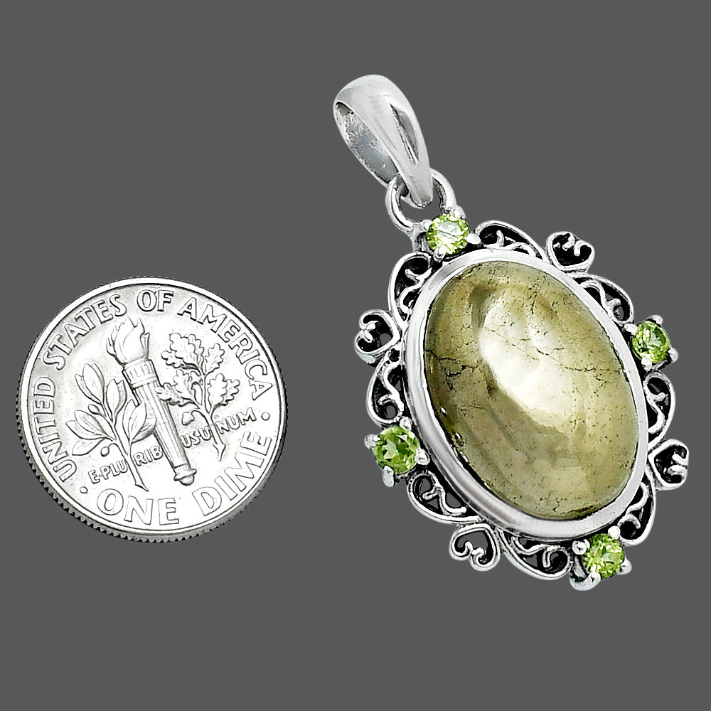 Premium Apache Gold Healer's Gold & Peridot Pendant P-1743 55-EP10506