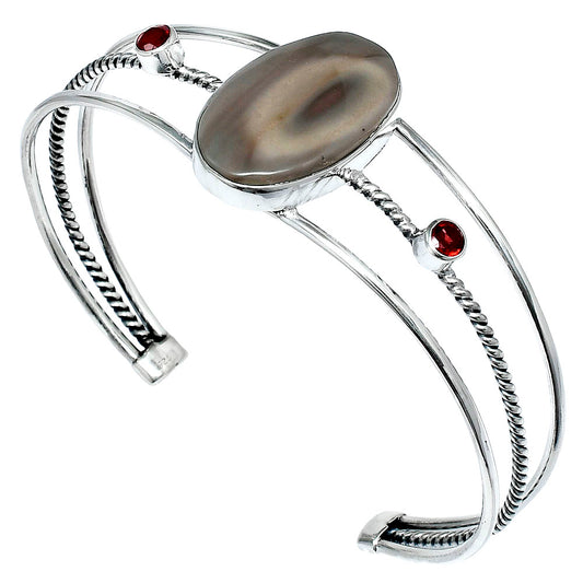 Premium Imperial Jasper & Garnet Cuff Bangle Bracelet B-1011 56-EB10561